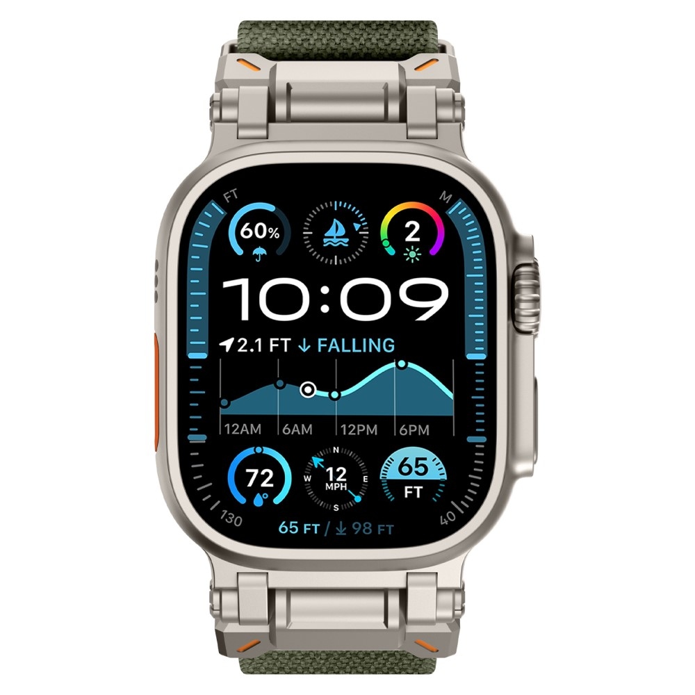 Titanium nylonový řemínek na Apple Watch Ultra/Ultra 2 49mm/SE/SE 2022/2023 44mm/10 46mm/9/8/7 45mm/6/5/4 44mm/3/2/1 42 mm - zelený