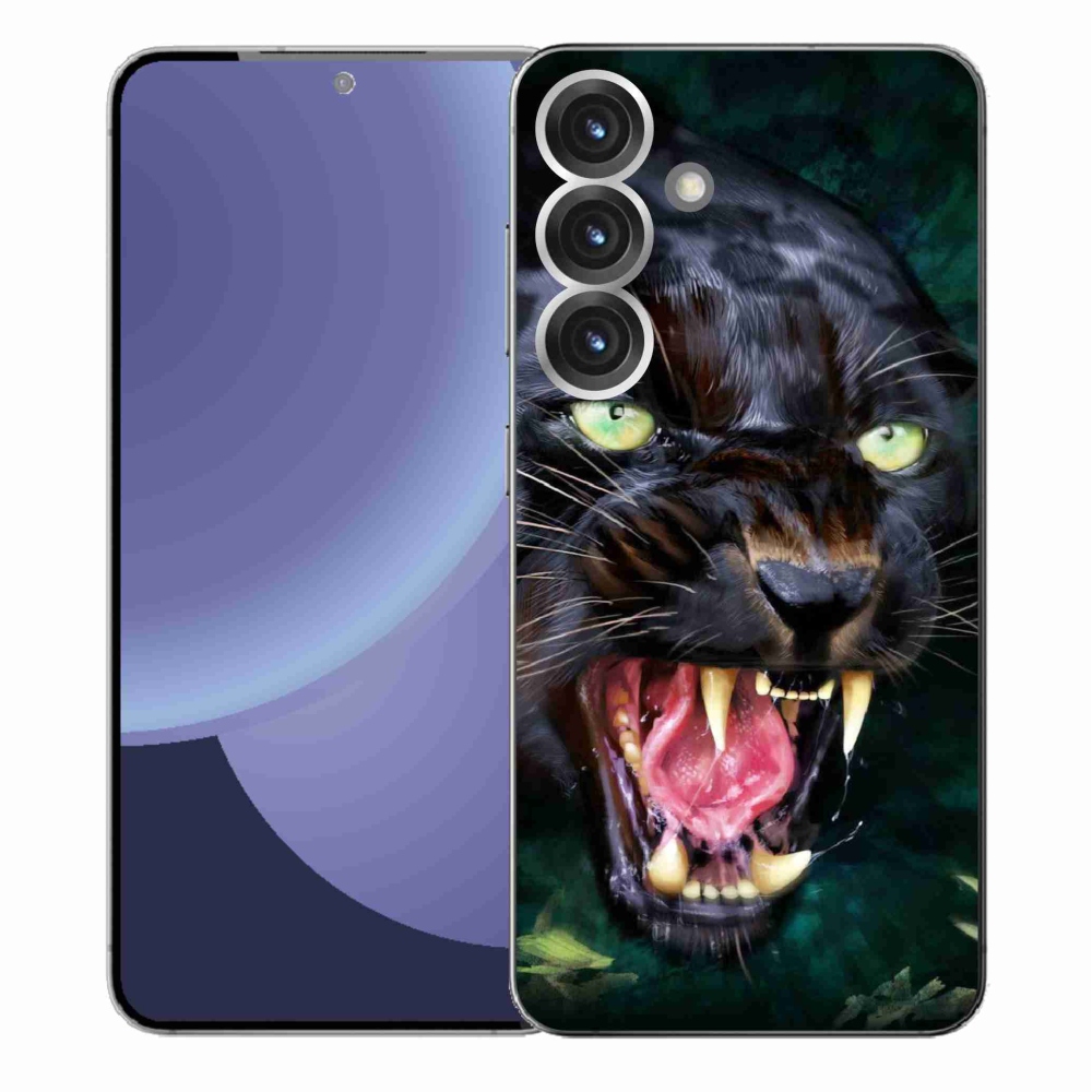 Gelový kryt mmCase na Samsung Galaxy S25+ - rozzuřený černý panter