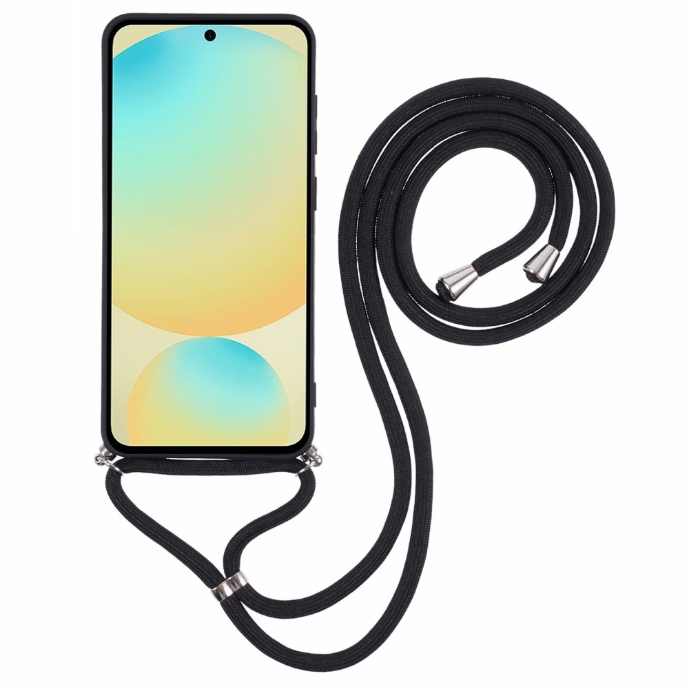 Lining gelový obal se šňůrkou na Samsung Galaxy S25+ - černý