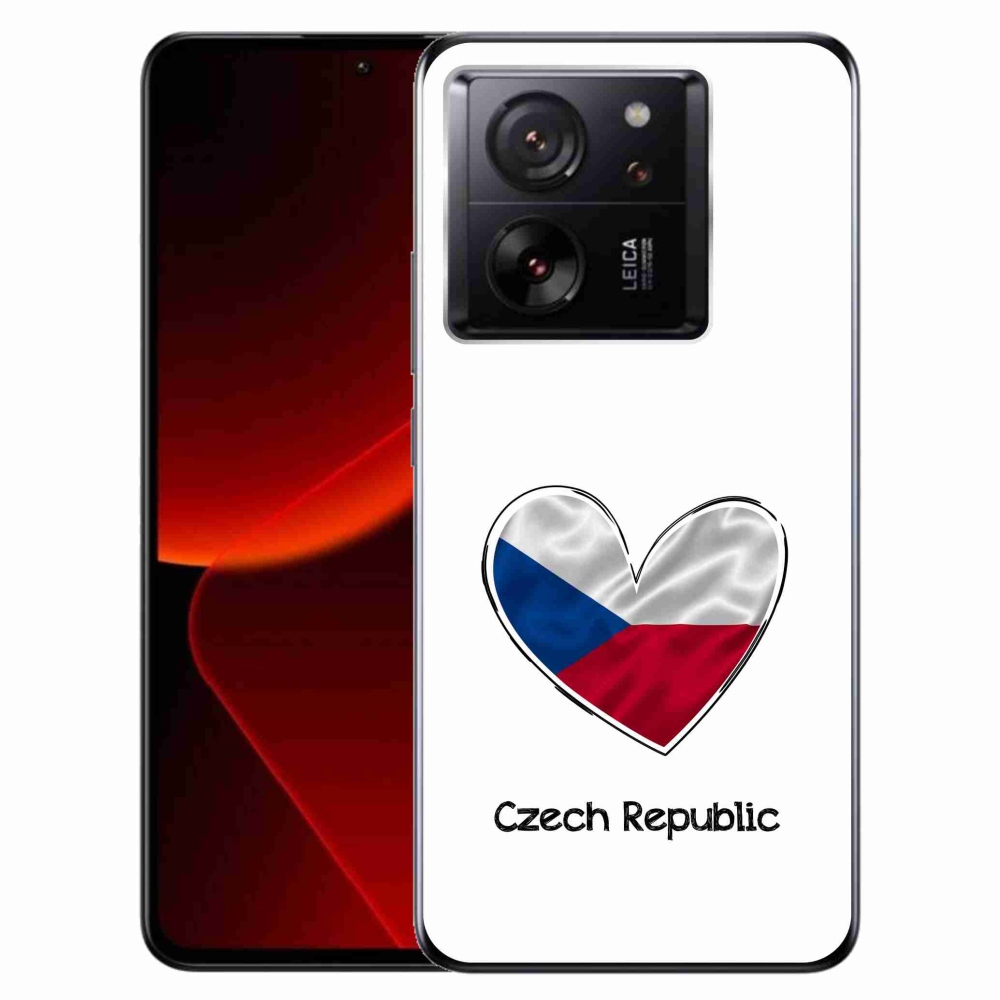 Gelový kryt mmCase na Xiaomi 13T/13T Pro - vlajka srdce bílé pozadí