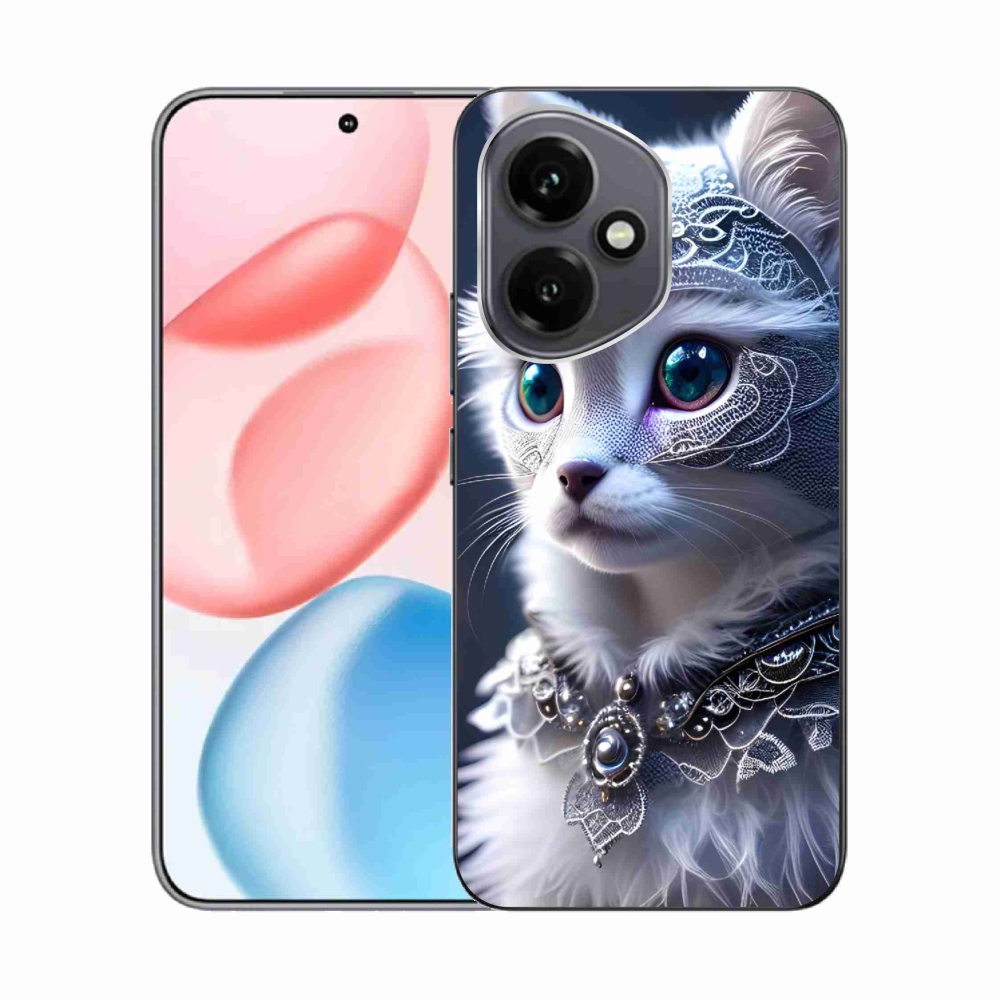 Gelový kryt mmCase na Honor 400 - bílá kočka