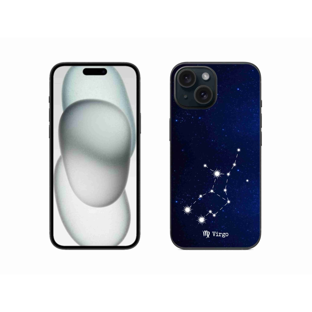 Gelový kryt mmCase na iPhone 15 - souhvězdí Panny