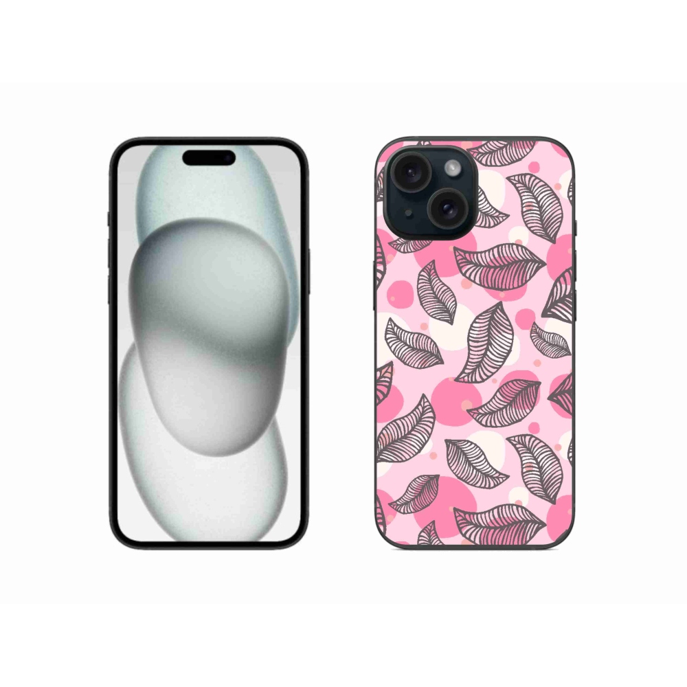 Gelový kryt mmCase na iPhone 15 - kreslené padající listy