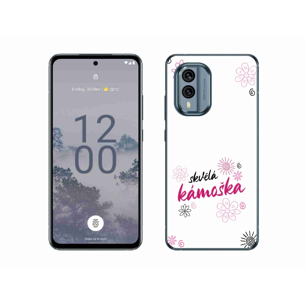 Gelový kryt mmCase na Nokia X30 5G - skvělá kámoška bílé pozadí