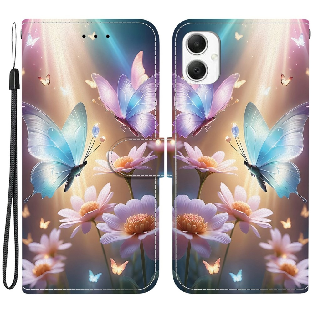 Versatile knížkové pouzdro na Samsung Galaxy A06 4G - motýli a kopretiny