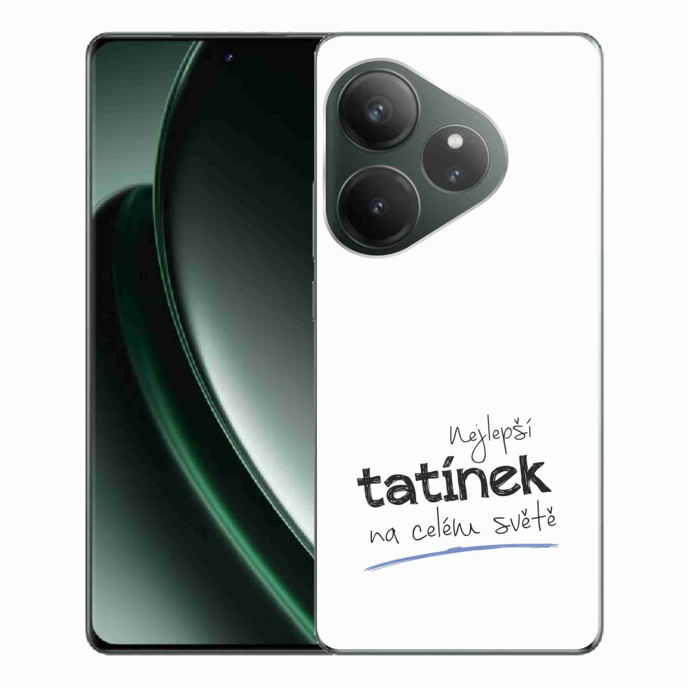 Gelový kryt mmCase na Realme GT 6 5G/GT 6T 5G - nejlepší tatínek 4 bílé pozadí