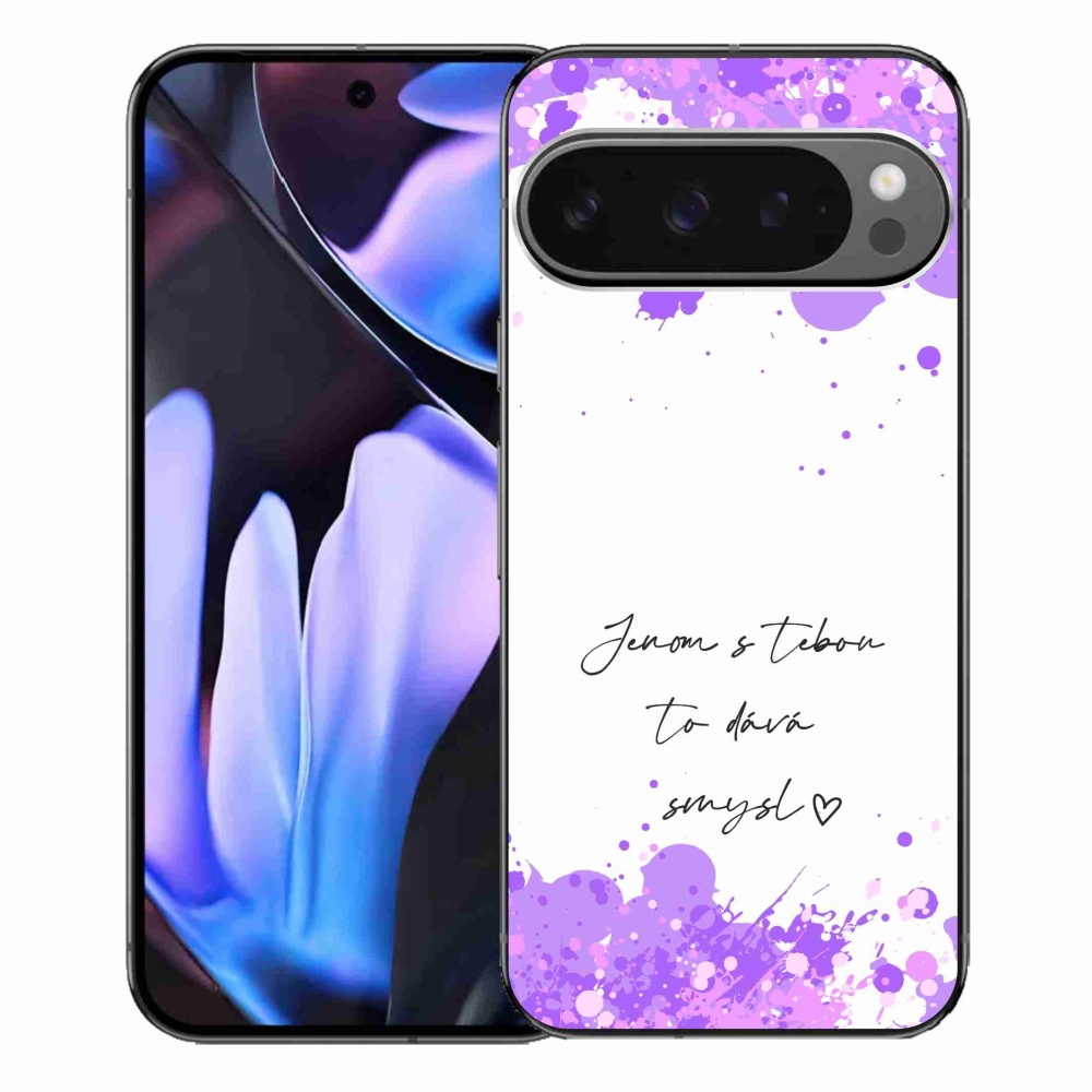 Gelový kryt mmCase na Google Pixel 9 Pro XL - zamilovaný text bílé pozadí