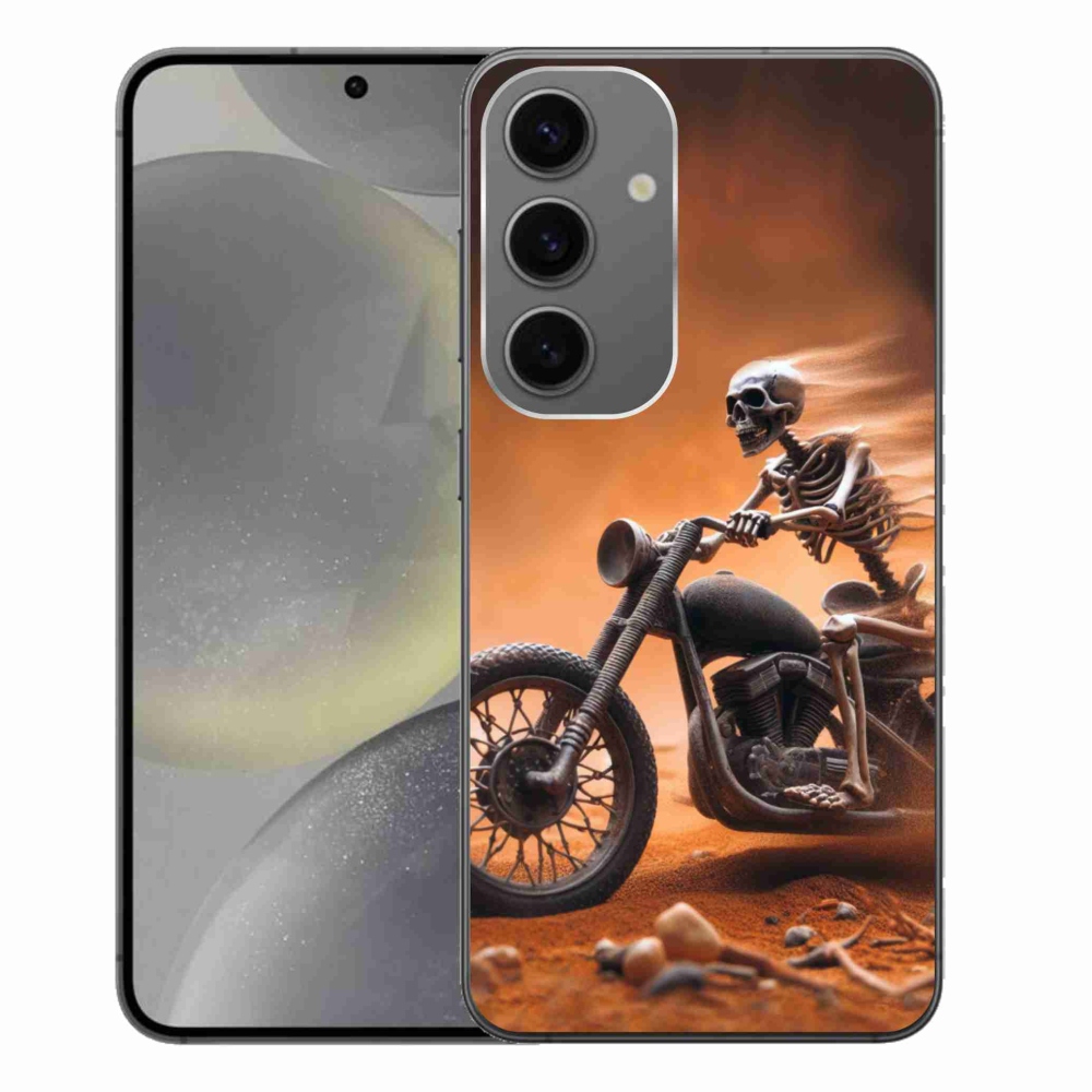 Gelový kryt mmCase na Samsung Galaxy S24+ - kostra na motorce