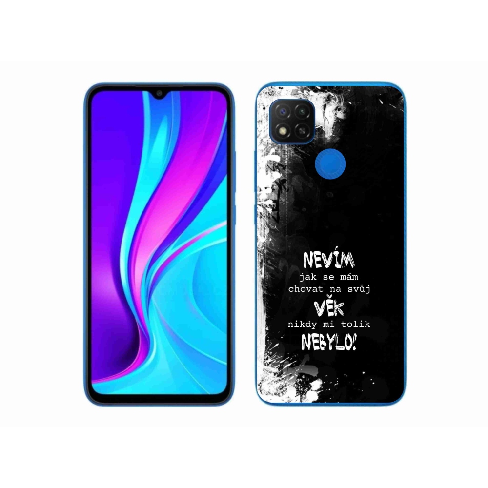 Gelový kryt mmCase na Xiaomi Redmi 9C - vtipný text 14 černé pozadí