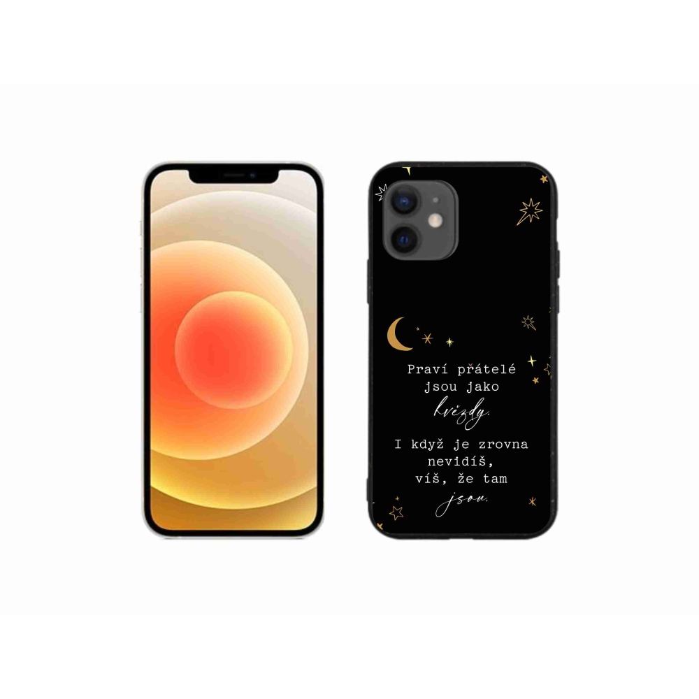 Gelový kryt mmCase na iPhone 12 mini - citát 6 černé pozadí