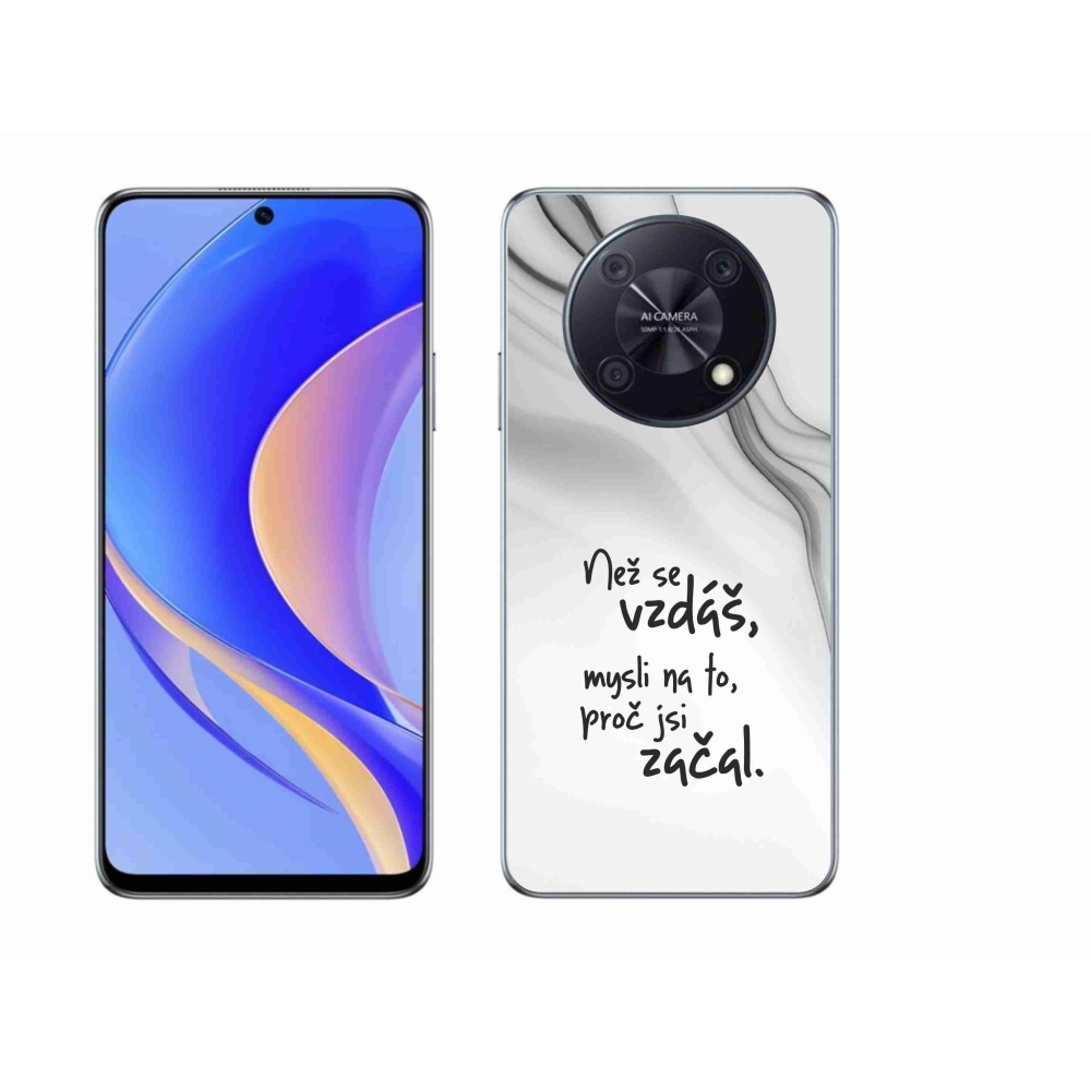 Gelový kryt mmCase na Huawei Nova Y90 - citát 2 bílé pozadí
