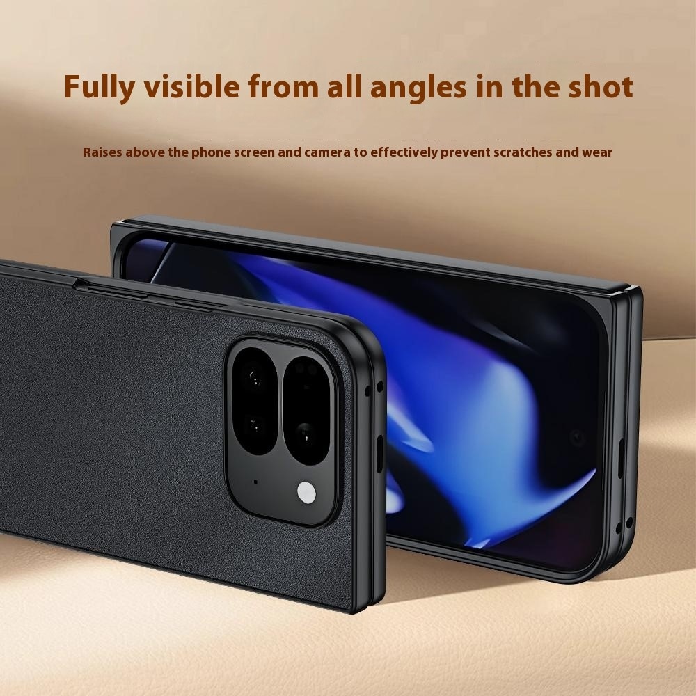 Leather plastový obal potažený umělou kůží na Google Pixel 10 Pro Fold - černý