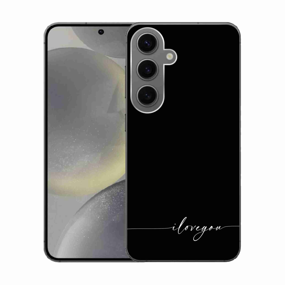 Gelový kryt mmCase na Samsung Galaxy S24 - I love you černé pozadí