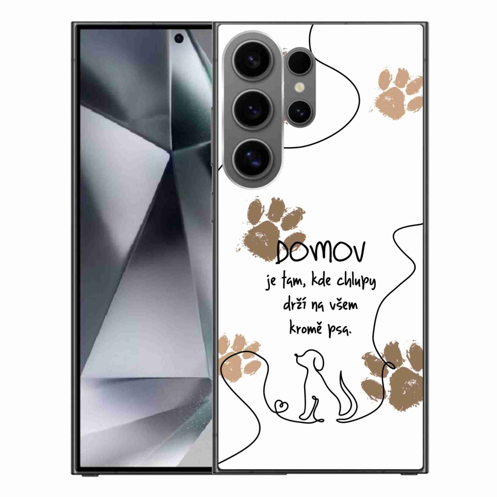 Gelový kryt mmCase na Samsung Galaxy S24 Ultra - psí motiv bílé pozadí