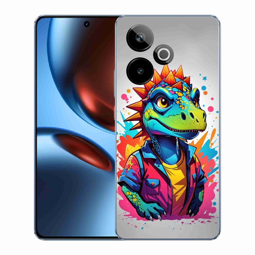 Gelový kryt mmCase na Realme GT 7 5G/GT 7T 5G - barevný dinosaurus