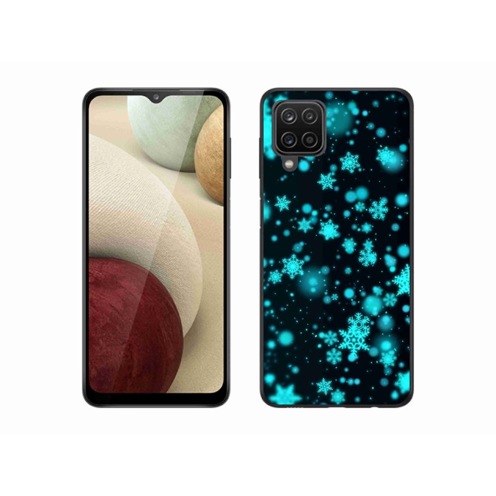 Gelový kryt mmCase na Samsung Galaxy A12 - sněhové vločky 1