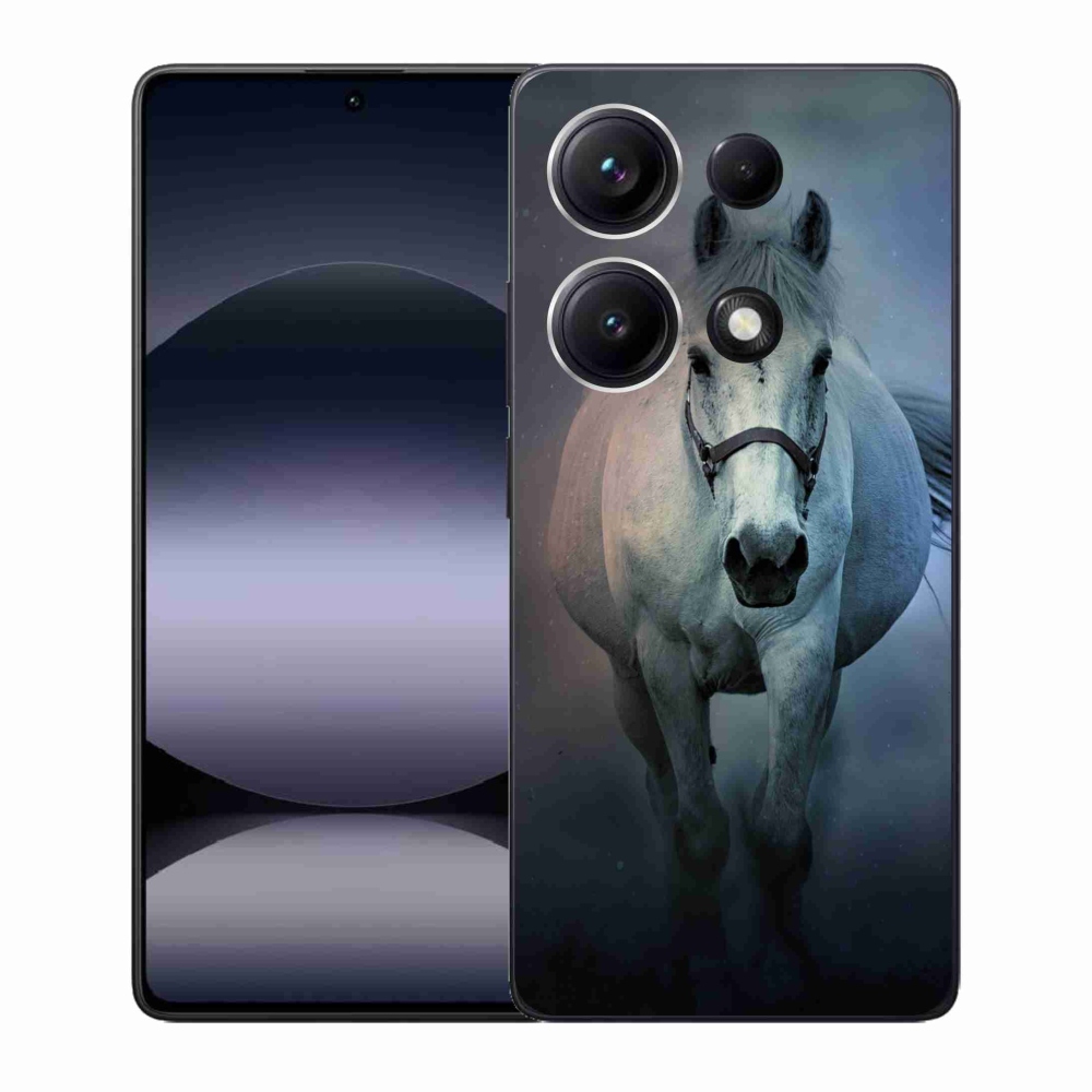 Gelový kryt mmCase na Xiaomi Redmi Note 14S - běžící bílý kůň
