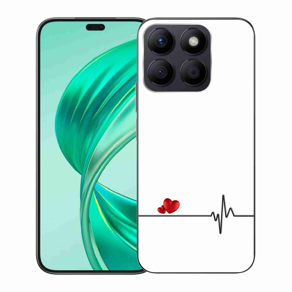 Gelový kryt mmCase na Honor X8b - srdce a tep bílé pozadí