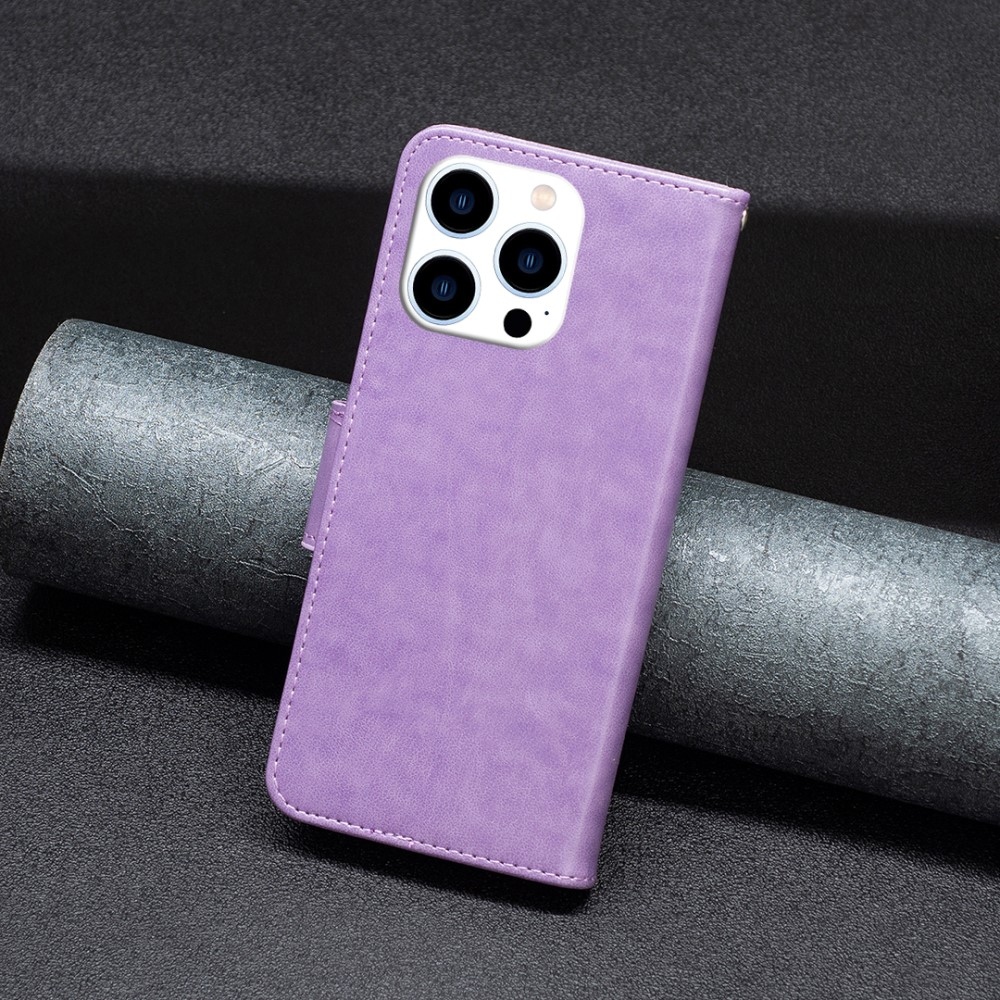 Butterfly knížkové pouzdro na iPhone 16 Pro - světlefialové