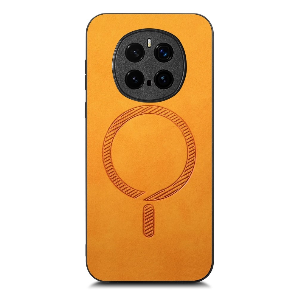 Skiny gelový obal s umělou kůží a podporou MagSafe na Honor Magic 7 Pro 5G - žlutý