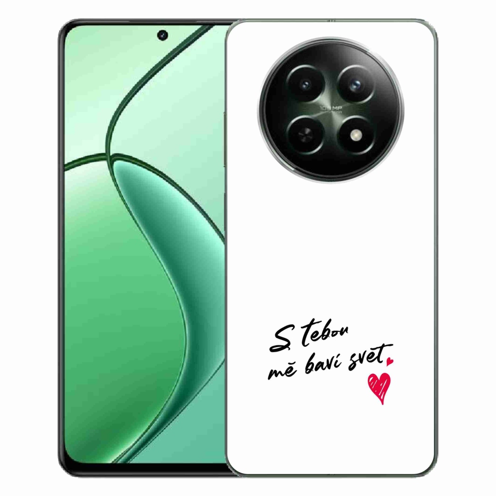 Gelový kryt mmCase na Realme 12 5G/12x 5G - zamilovaný text 1 bílé pozadí