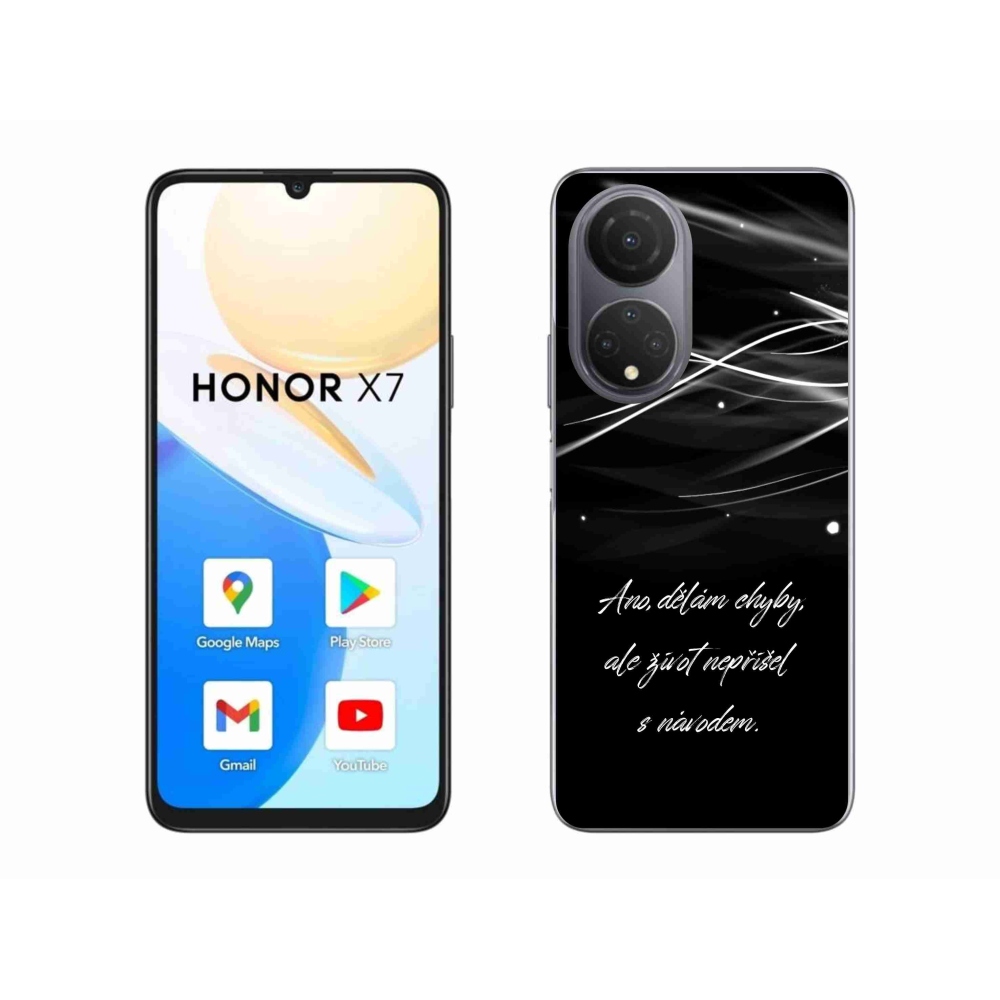 Gelový kryt mmCase na Honor X7 - citát černé pozadí