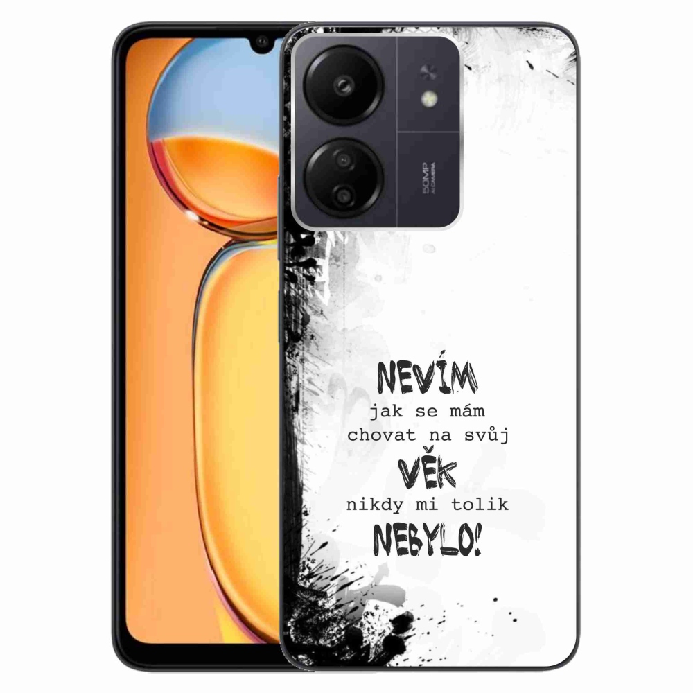 Gelový kryt mmCase na Xiaomi Poco C65/Redmi 13C - vtipný text 14 bílé pozadí