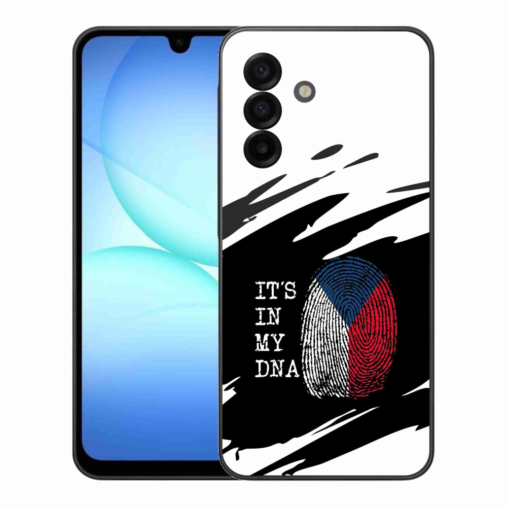 Gelový kryt mmCase na Samsung Galaxy A17 4G/5G - vlajka otisk prstu černobílé pozadí