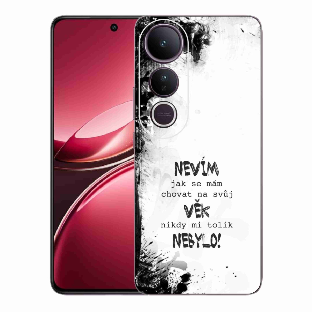 Gelový kryt mmCase na Vivo V50 Lite 4G/5G - vtipný text 14 bílé pozadí
