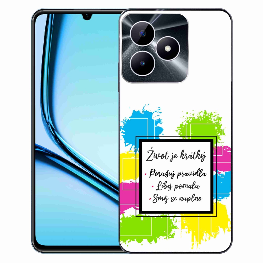 Gelový kryt mmCase na Realme Note 50 - citát 5 bílé pozadí