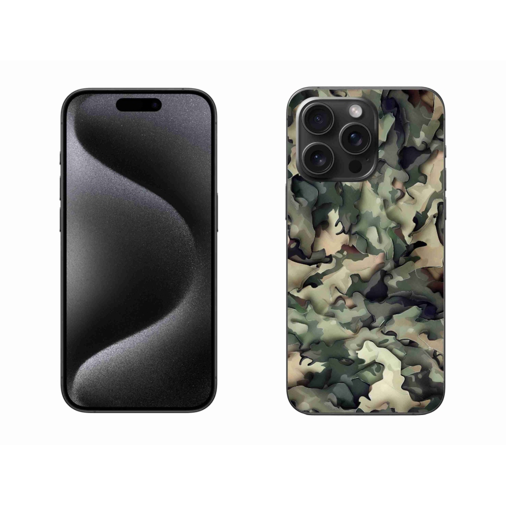 Gelový kryt mmCase na iPhone 15 Pro Max - maskáčový vzor 9