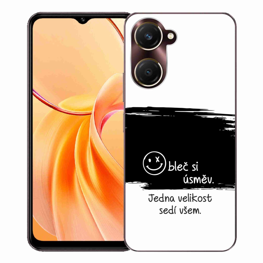 Gelový kryt mmCase na Vivo Y28s 5G - vtipný text 8 černobílé pozadí