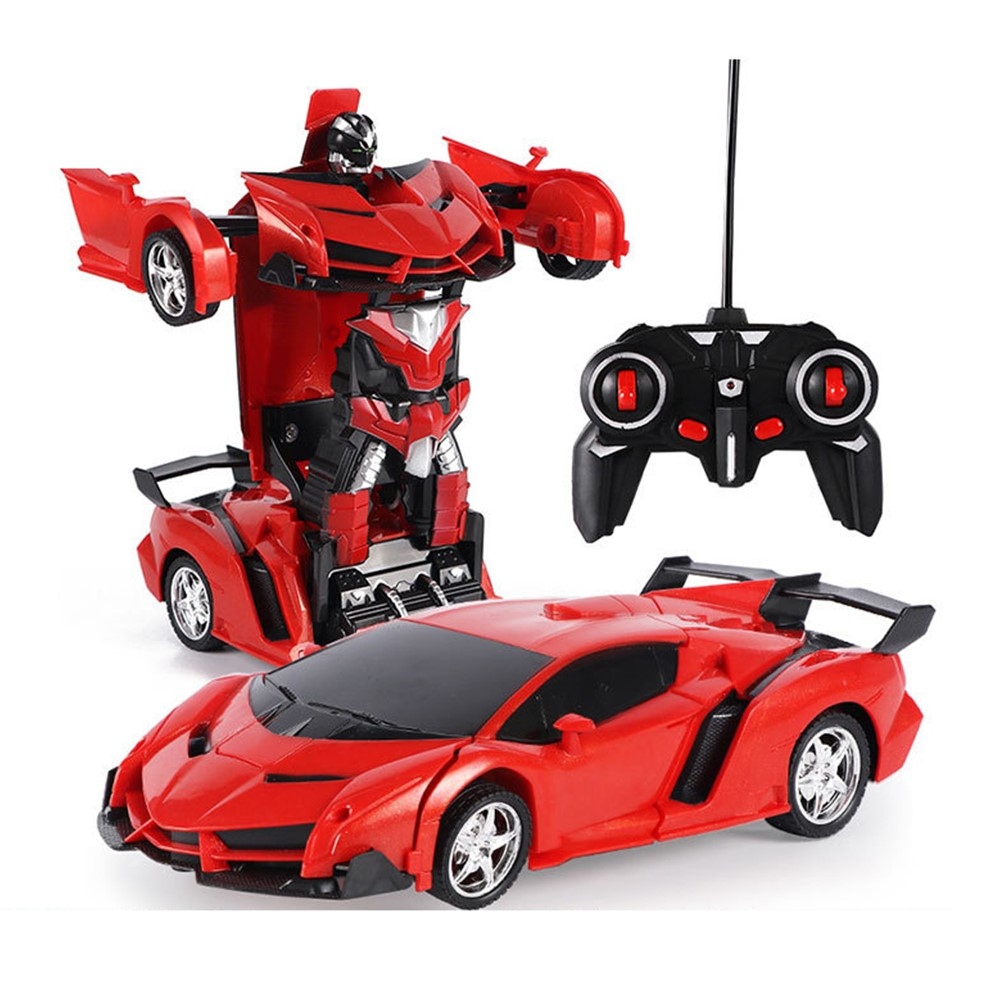 RC transformační auto 2v1 auto a robot - červené