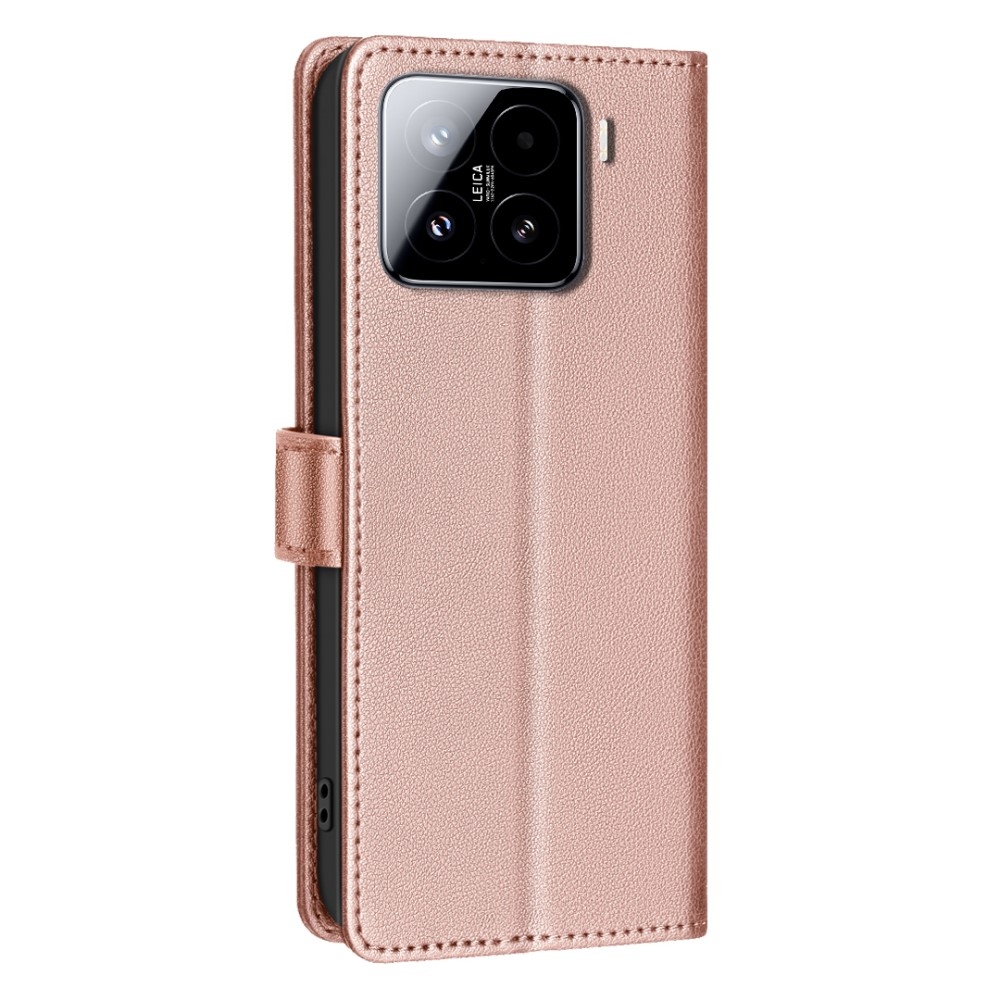 BINFEN knížkové pouzdro na Xiaomi 15 Pro - růžovozlaté