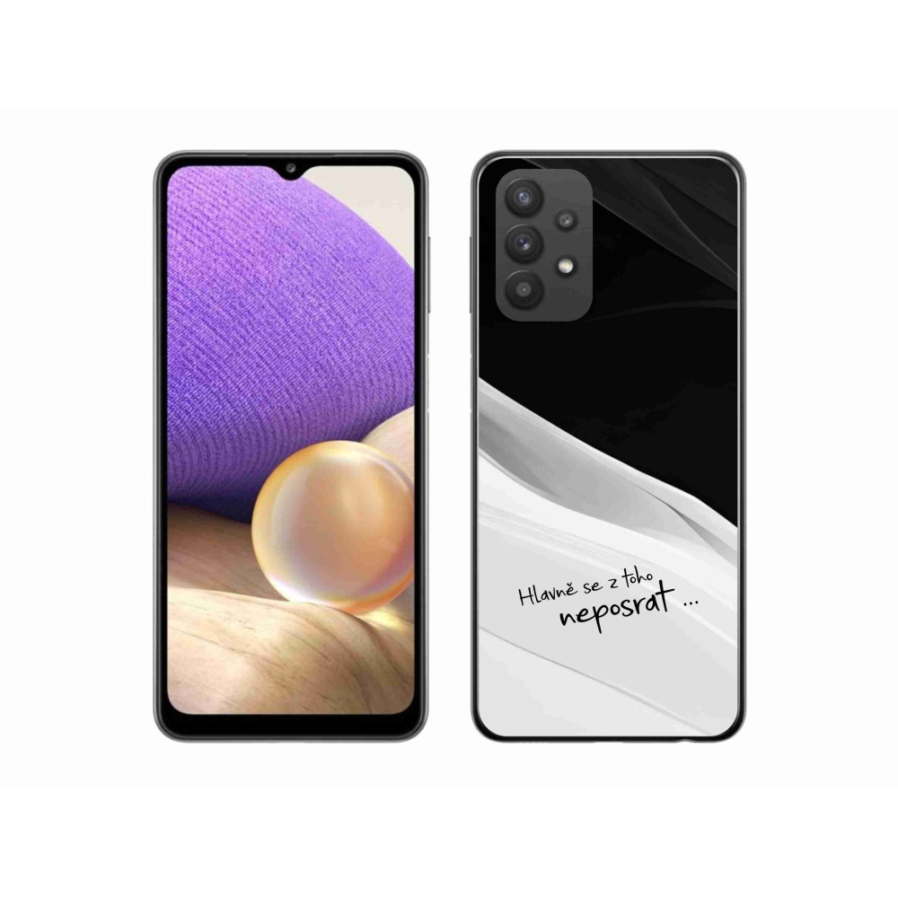 Gelový kryt mmCase na Samsung Galaxy A32 5G - vtipný text 13 bíločerné pozadí
