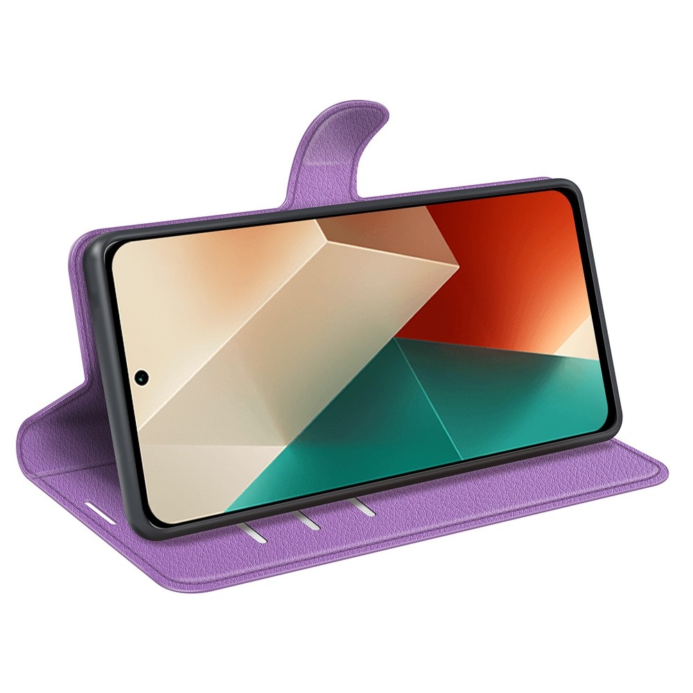 Litchi knížkové pouzdro na Xiaomi Redmi Note 13 5G - fialové