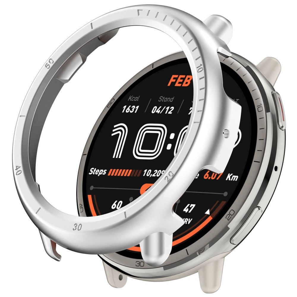 Half plastové nasazovací pouzdro na Amazfit Active 2 - stříbrné