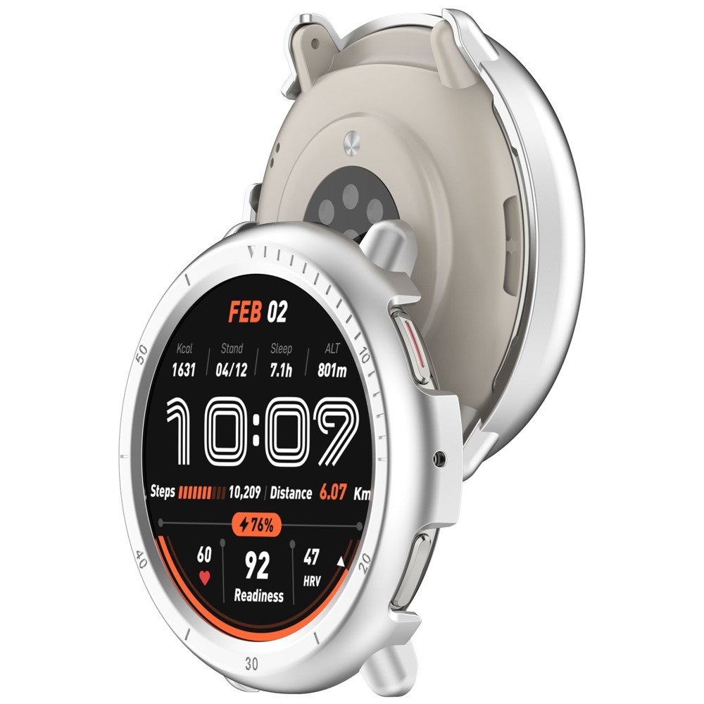 Half plastové nasazovací pouzdro na Amazfit Active 2 - stříbrné