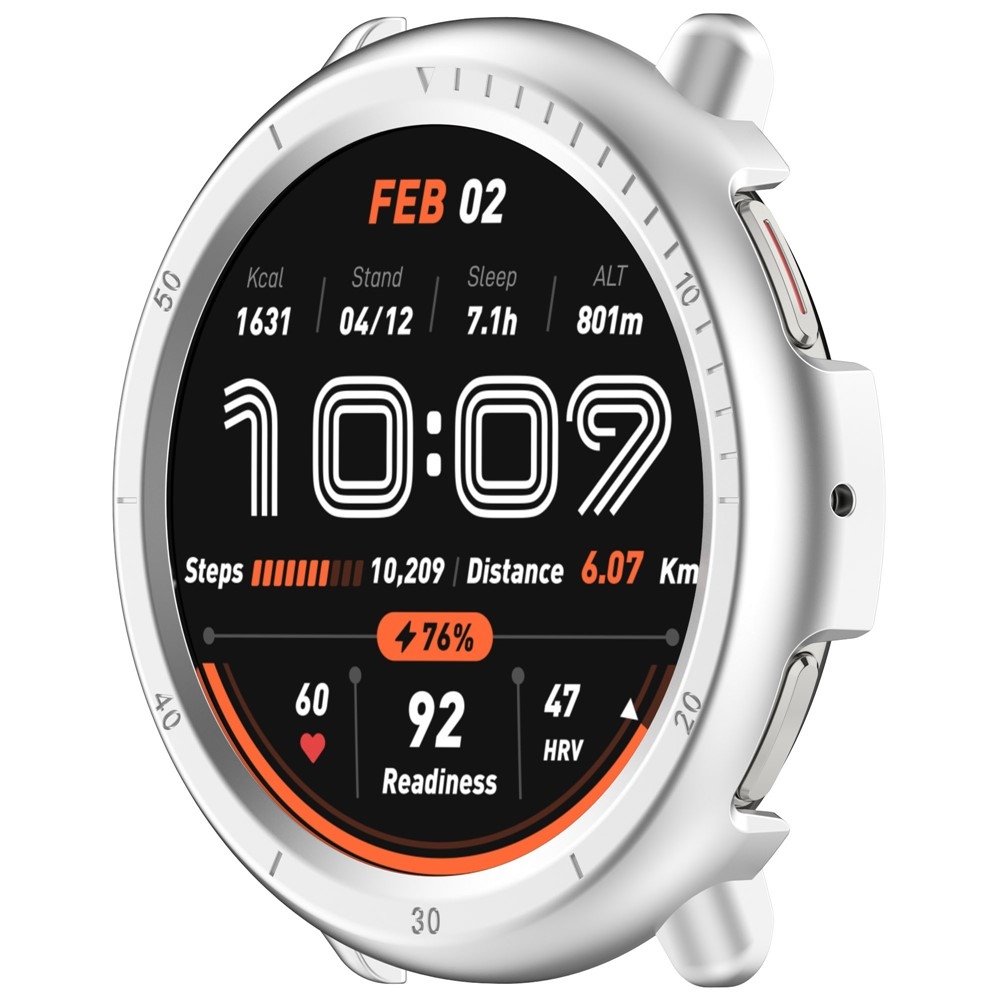 Half plastové nasazovací pouzdro na Amazfit Active 2 - stříbrné