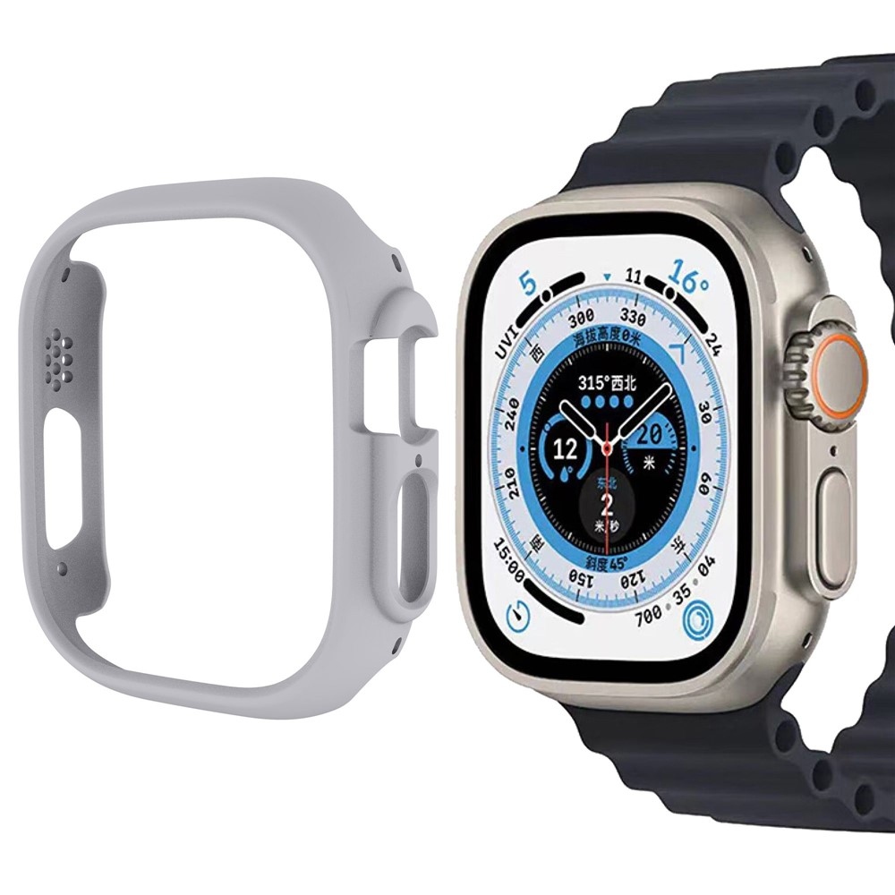 Half plastové nasazovací pouzdro na Apple Watch Ultra 4/3/2/1 49mm - světlešedé