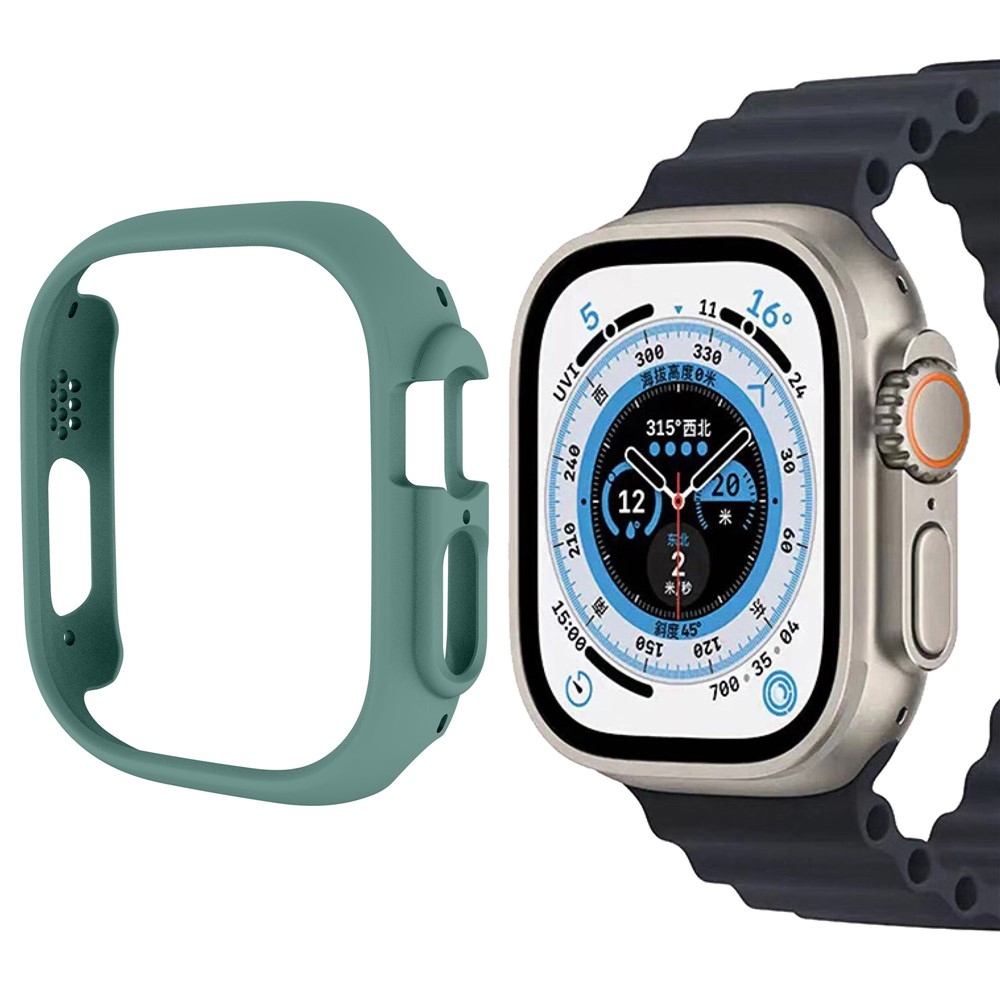 Half plastové nasazovací pouzdro na Apple Watch Ultra 4/3/2/1 49mm - tmavězelené