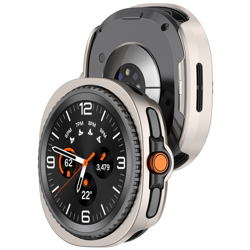 Half plastové nasazovací pouzdro na Samsung Galaxy Watch8 Classic 46mm - béžové