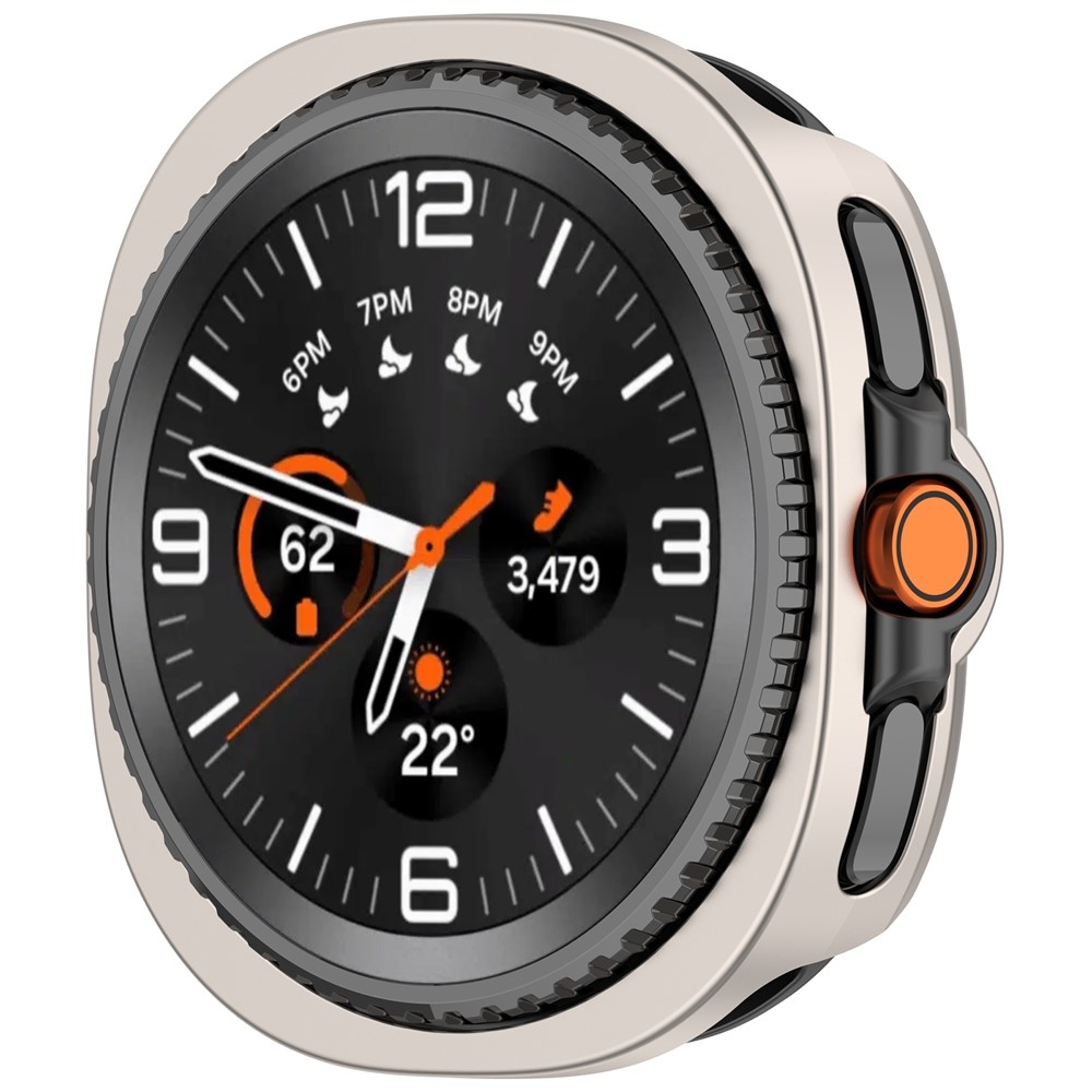 Half plastové nasazovací pouzdro na Samsung Galaxy Watch8 Classic 46mm - béžové