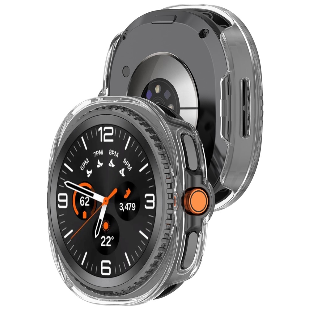 Half plastové nasazovací pouzdro na Samsung Galaxy Watch8 Classic 46mm - průhledné