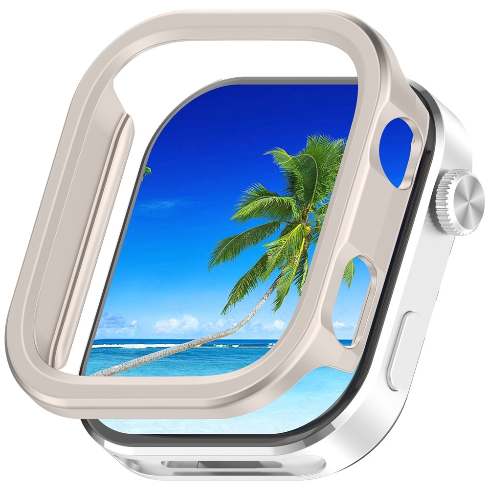 Half plastové nasazovací pouzdro na Xiaomi Redmi Watch 6 - béžové