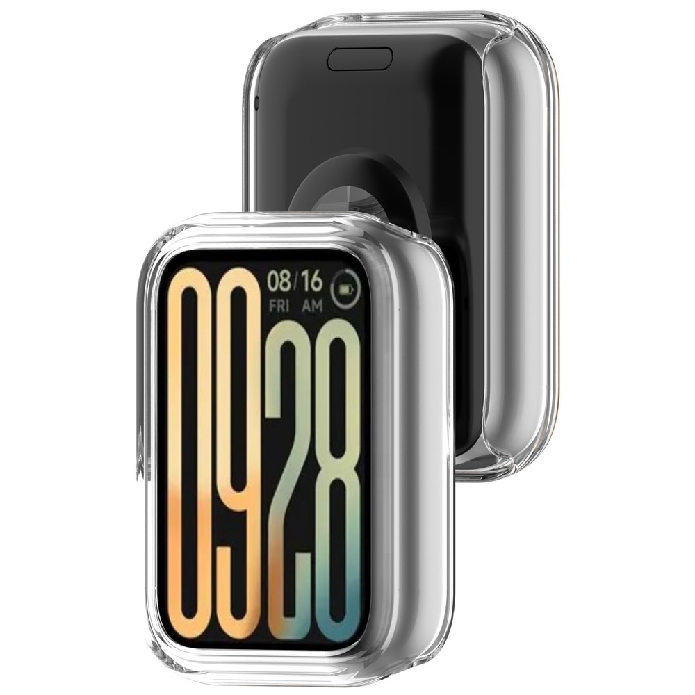 Half plastové nasazovací pouzdro na Xiaomi Smart Band 10 Pro - průhledné