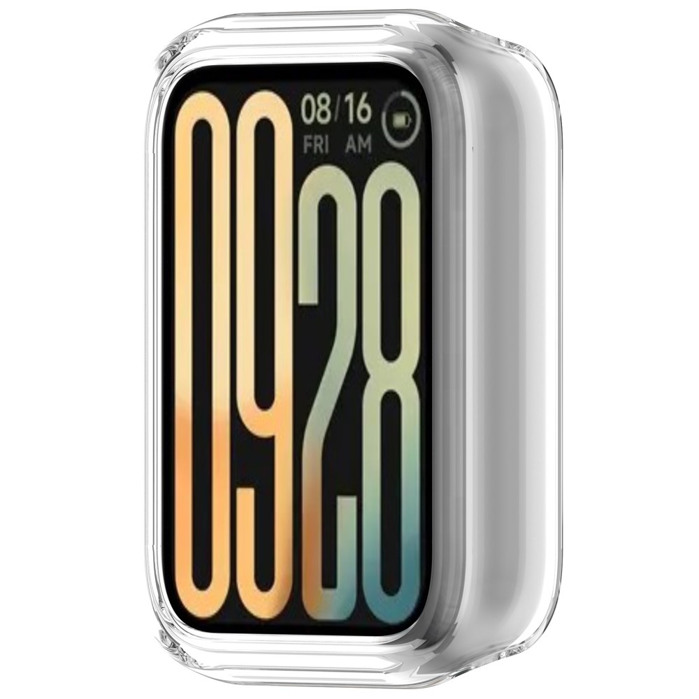 Half plastové nasazovací pouzdro na Xiaomi Smart Band 10 Pro - průhledné