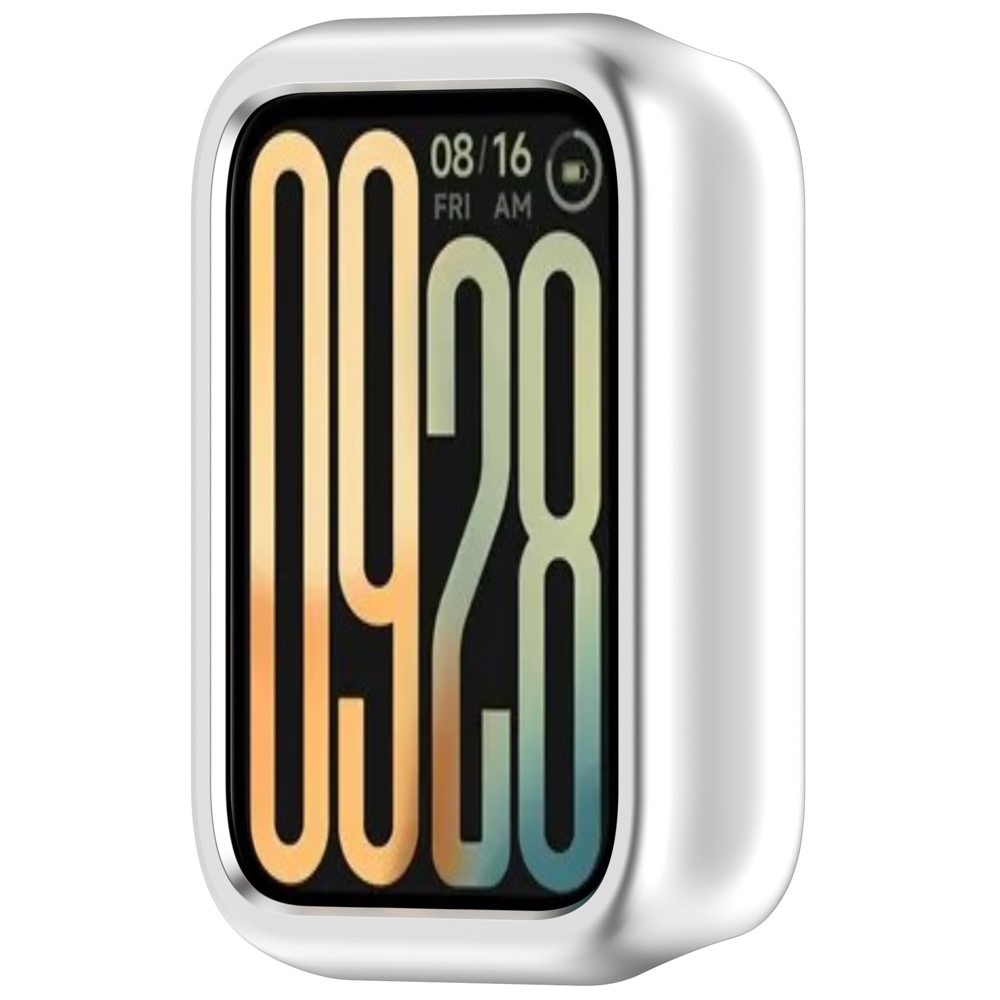 Half plastové nasazovací pouzdro na Xiaomi Smart Band 10 Pro - stříbrné