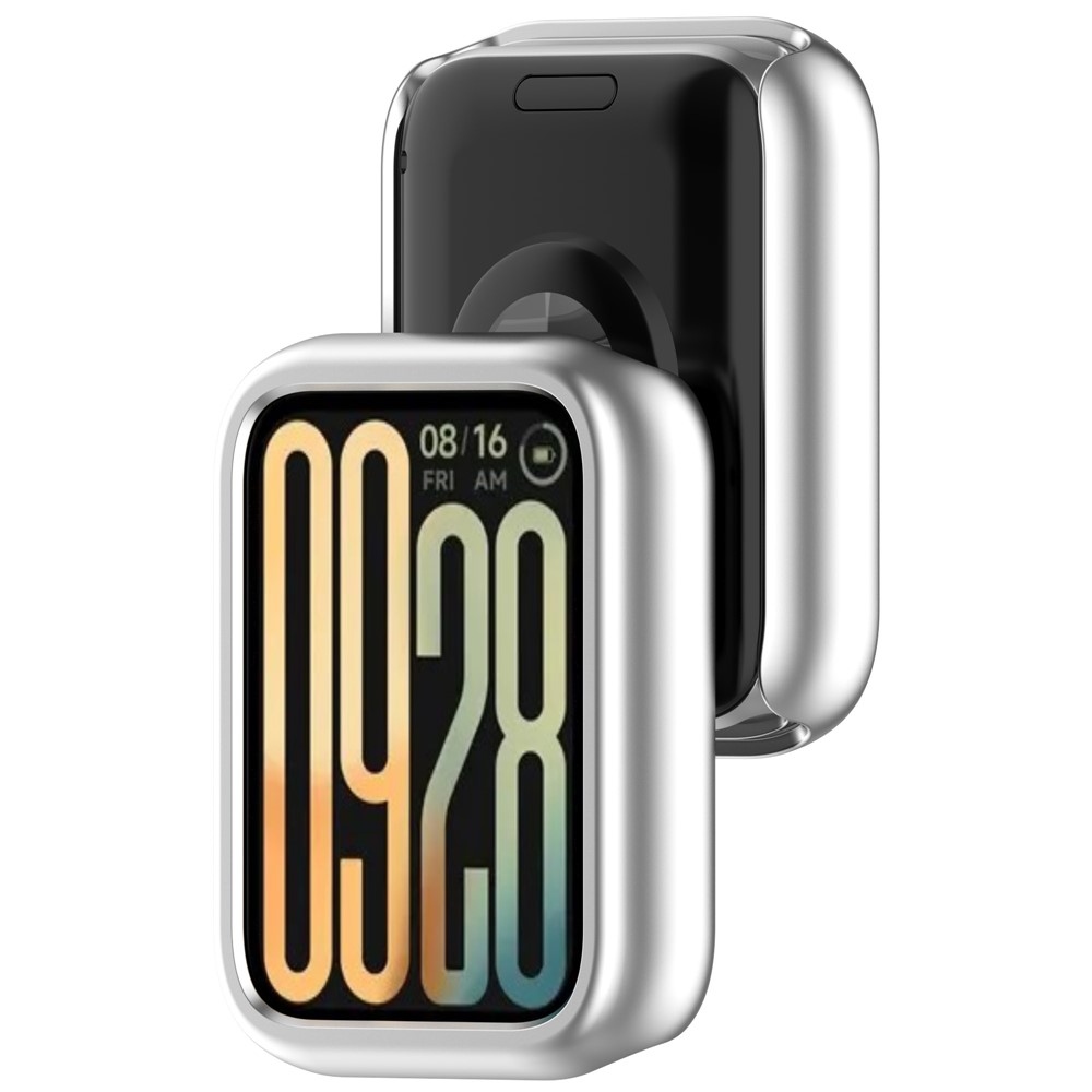 Half plastové nasazovací pouzdro na Xiaomi Smart Band 10 Pro - stříbrné