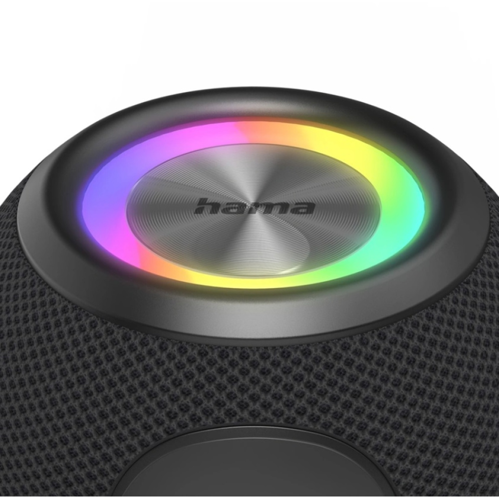 Hama Ball Bluetooth reproduktor 5 W, LED podsvícení, USB-A, microSD slot - černý